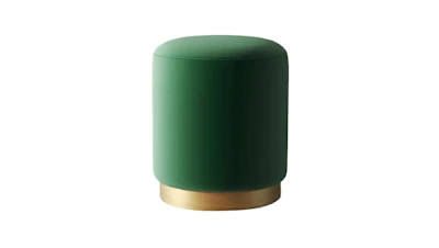 Cynthia Velvet Ottoman – Emerald