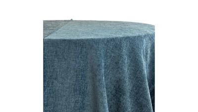 Denim Blue Textured Velvet 136″ Round