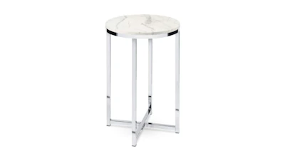 Faux Marble Chrome Accent Table