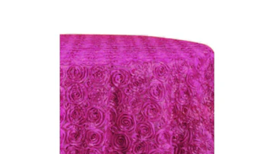 Fuchsia Pink Rosette Satin 120″ Round