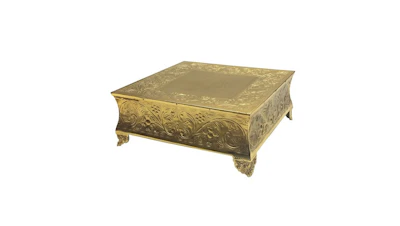 Gold Ornate Cake Stand 20 in. Square