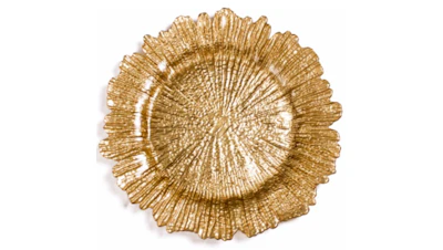 Gold Glass Reef Charger 13 in.