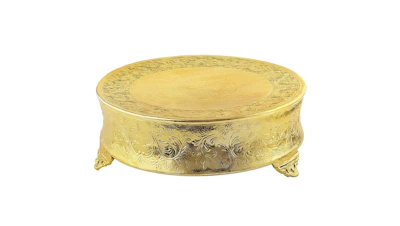 Gold Ornate Cake Stand 22 in. Round