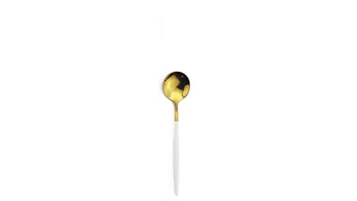 Matte Lux White and Gold Demitasse Spoon