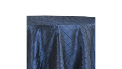 Navy Blue Pintuck Taffeta 132″ Round