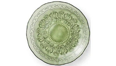 Olive Antionette Glass Charger 13in