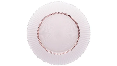 Pink Ribbed Glass Charger 13in