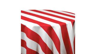 Red & White Stripe 120″ Round