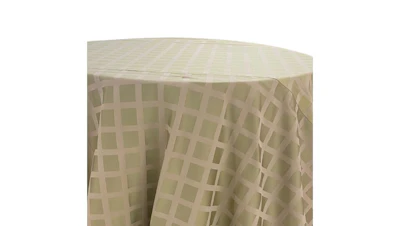 Sage Green and Beige Trellis 120″ Round