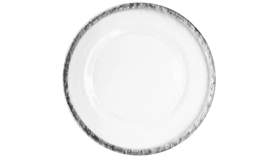 Silver Hammered Glass Charger 13in