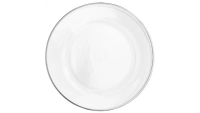 Silver Rim Glass Charger 13in