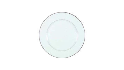 Silver Rimmed China Dessert Plate 7.75 in.