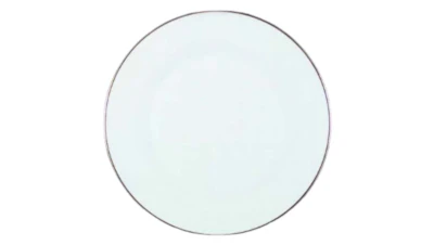 Silver Rimmed China Dinner Plate 10.75 in.