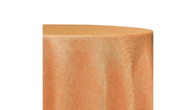 Tangerine Orange Vintage Linen 132″ Round