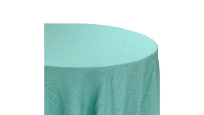 Tiffany Blue Polyester Flax 132″ Round