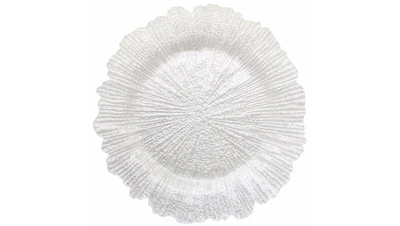 White Glass Reef Charger 13in Round