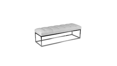 White Leather Bench