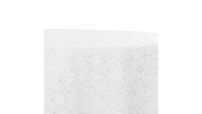 White Rosette Satin 90″ x 156″
