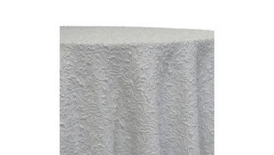 White Lucia Jacquard 120″ Round