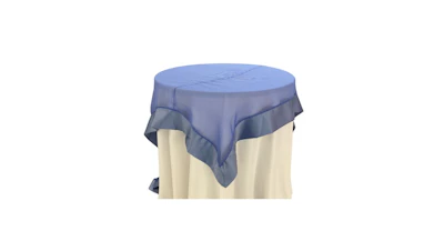 Periwinkle Organza with Satin Border 72″ x 72″ Square Overlay