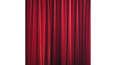 Apple Red Velvet Drape Panel 6ft W x 20 ft H