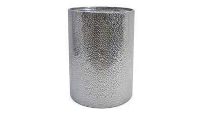 Tyrus Hammered Chrome Accent Table